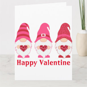 Happy Valentine Gnomes Hearts Karte