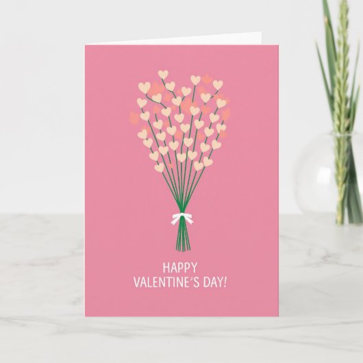 Happy Valentine Heart Bouquet Card Karte (Vorderseite)