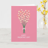 Happy Valentine Heart Bouquet Card Karte (Gelbe Blume)