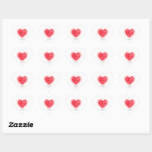 Happy Valentine Heart Custom Name & Date Herz-Aufkleber (Blatt)