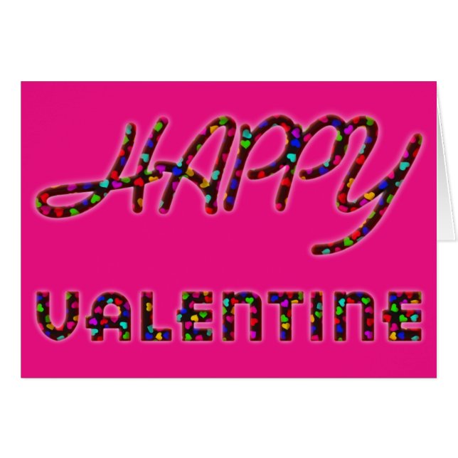 Happy Valentine Hearts Typografie Funny Niedlich (Vorderseite (Horizontal))
