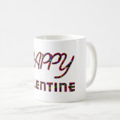 Happy Valentine Hearts Typografie Funny Niedlich Kaffeetasse (VorderseiteRechts)