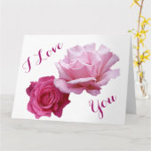 Happy Valentine hübsch rosa Rosen Romantische Lieb Karte (Gelbe Blume)