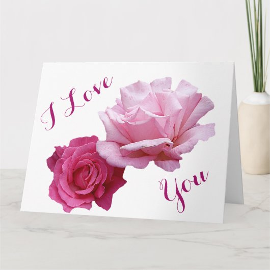 Happy Valentine hübsch rosa Rosen Romantische Lieb Karte (Vorderseite)