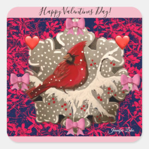 Happy Valentine Kardinal Sticker