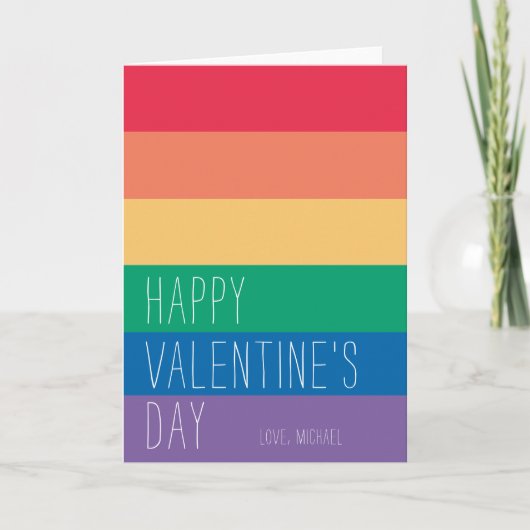 Happy Valentine | LGBTQ Rainbow Valentine Feiertagskarte (Vorderseite)