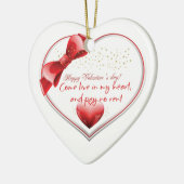 Happy Valentine Liebe Design Poster Keramik Ornament (Links)