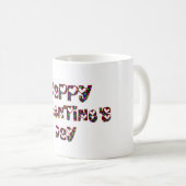 Happy Valentine Liebe hört Typografie Niedlich Kaffeetasse (VorderseiteRechts)