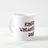Happy Valentine Liebe hört Typografie Niedlich Kaffeetasse (Vorderseite Links)