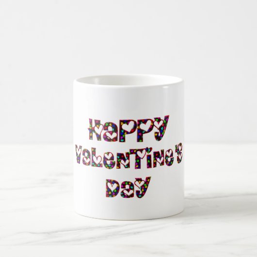 Happy Valentine Liebe hört Typografie Niedlich Kaffeetasse (Mittel)