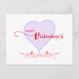 Happy-Valentine-Lila-Herz-Wirbel Feiertagspostkarte