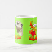 Happy Valentine Meerkat Cust. Tasse zwei Herzen (Mittel)