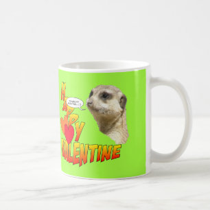 Happy Valentine Meerkat Cust. Tasse zwei Herzen