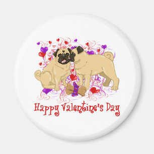 Happy Valentine Mops Küssen T-Shirts Magnet