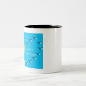 Happy Valentine Niedlich Labrador Zwei-Tone-Kaffee Zweifarbige Tasse (Mittel)