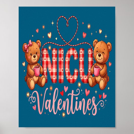 Happy Valentine Nurse Nicu Valentines Day Shirt Nu Poster (Vorne)