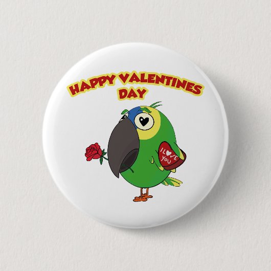 happy valentine parrot button (Vorderseite)