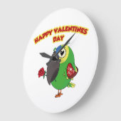 happy valentine parrot große wanduhr (Winkel)