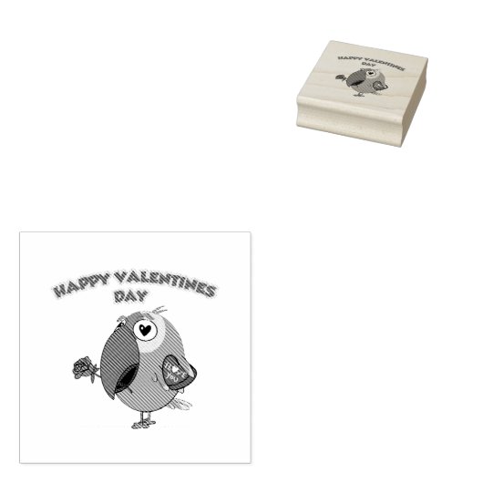 happy valentine parrot gummistempel (Stempel)