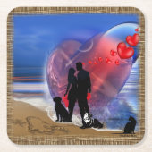 Happy Valentine Rechteckiger Pappuntersetzer (Vorderseite)