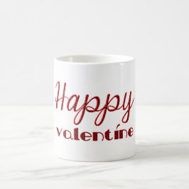 Happy Valentine Red Black Cupid Typografie Kaffeetasse