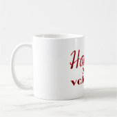 Happy Valentine Red Black Cupid Typografie Kaffeetasse (Links)