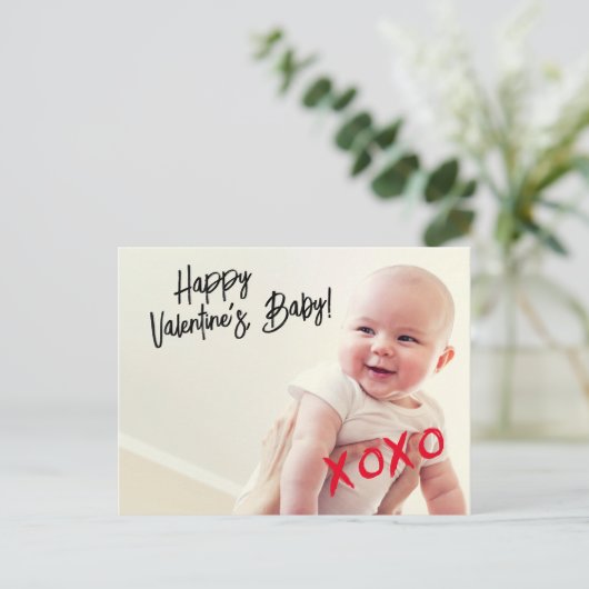 Happy Valentine’s, Baby! Foto xoxo Zoll Postkarte (Stehend Vorderseite)