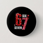 Happy Valentine’s Day 67 Meme Hearts Coquette Bow  Button (Vorderseite)