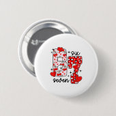Happy Valentine’s Day 67 Meme Hearts Coquette Bow  Button (Vorne & Hinten)