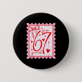 Happy Valentine’s Day 67 Meme Hearts Coquette Bow Button (Vorderseite)