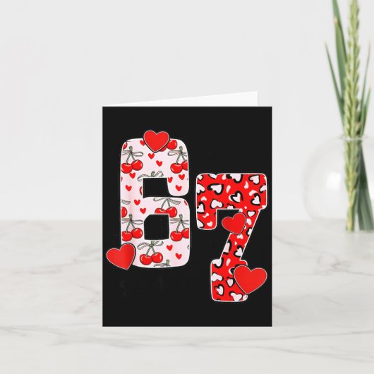 Happy Valentine’s Day 67 Meme Hearts Coquette Bow  Karte (Vorderseite)