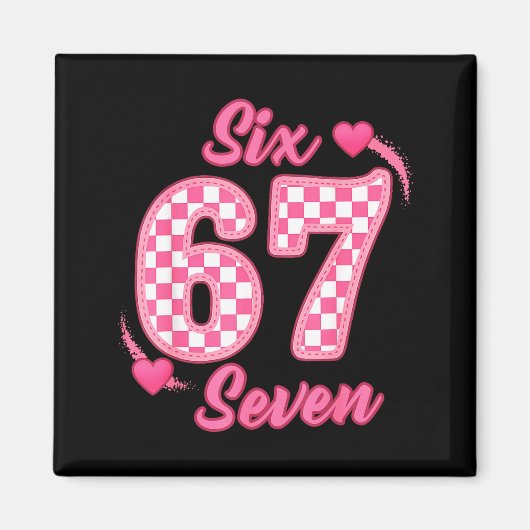 Happy Valentine’s Day 67 Meme Hearts Coquette Bow  Magnet (Vorne)