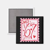 Happy Valentine’s Day 67 Meme Hearts Coquette Bow  Magnet (Vorderseite/Rückseite)