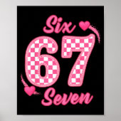 Happy Valentine’s Day 67 Meme Hearts Coquette Bow  Poster (Vorne)