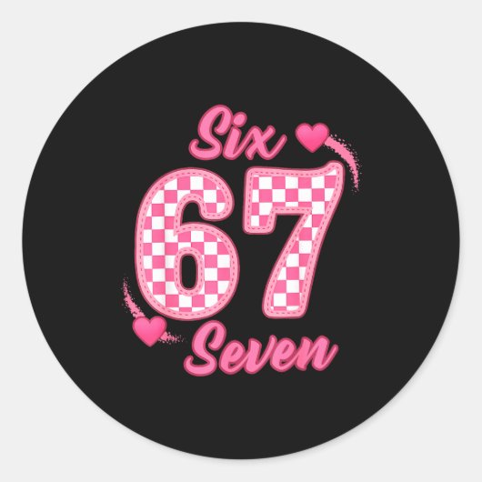 Happy Valentine’s Day 67 Meme Hearts Coquette Bow Runder Aufkleber (Vorderseite)