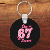 Happy Valentine’s Day 67 Meme Hearts Coquette Bow Schlüsselanhänger (Vorderseite)