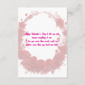 Happy Valentine’s Day Begleitkarte (Rückseite)