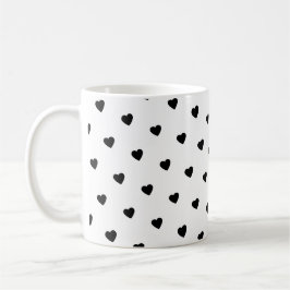 Happy Valentine’s Day Black Heart Design Kaffeetasse