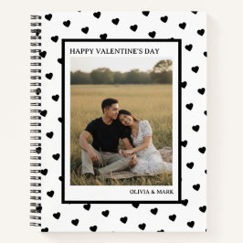 Happy Valentine’s Day Black Heart Design love Notizblock