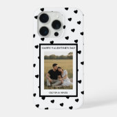 Happy Valentine’s Day Black Heart Romantic love iPhone Hülle (Rückseite)