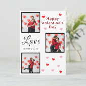 Happy Valentine’s Day Card Custom Photo Collage Karte (Stehend Vorderseite)