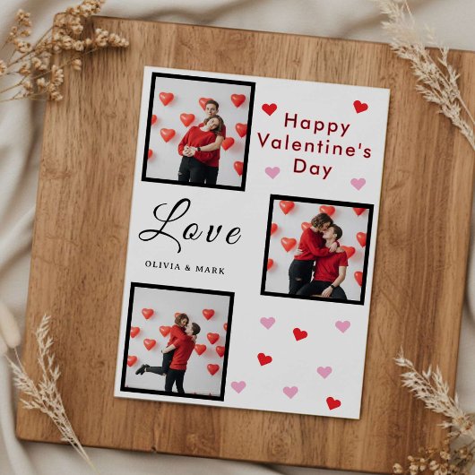 Happy Valentine’s Day Card Custom Photo Collage Karte