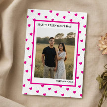 Happy Valentine’s Day Card Pink Heart Custom love