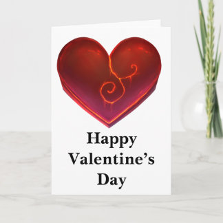 Happy Valentine’s Day Card with Red Heart Love Karte