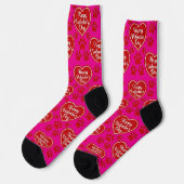 Happy Valentine’s Day Cat Lover Socks Socken (Linkes Detail)