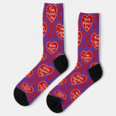 Happy Valentine’s Day Cat Lover Socks Socken (Linkes Detail)