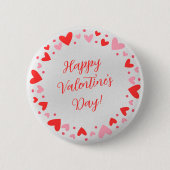 Happy Valentine’s Day Circle of Hearts Button (Vorderseite)