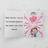 Happy Valentine’s Day Cute Couple Illustration  Karte (Innenseite)