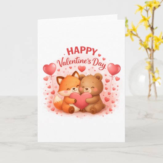 Happy Valentine’s Day Cute Design  Karte (Gelbe Blume)