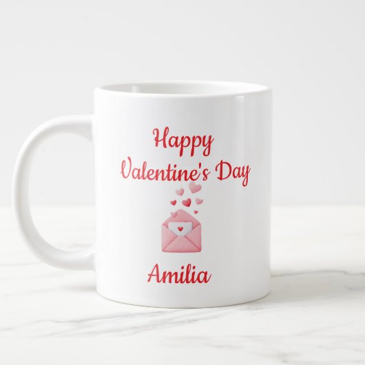 Happy Valentine’s Day Cute Love Mug Jumbo-Tasse (Links)